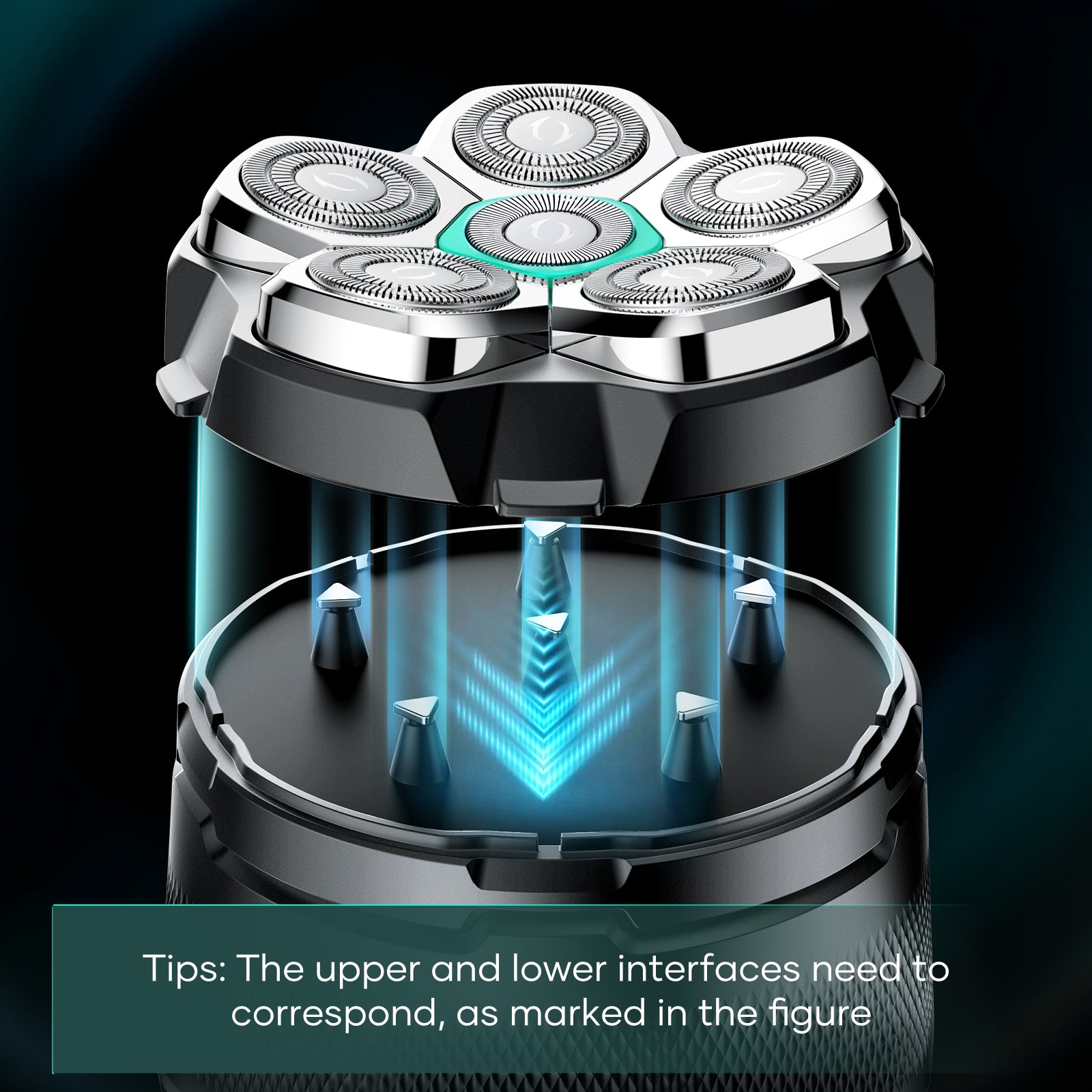 Magnetic Razor Head Replacement for S15 Shaver, Waterproof Stainless Steel Blade for Electric Head Shaver