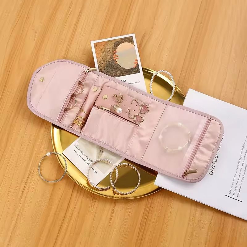 Foldable Jewelry Roll Organizer Travel Storage Bag With Compartments For Home Or OntheGo Use 1