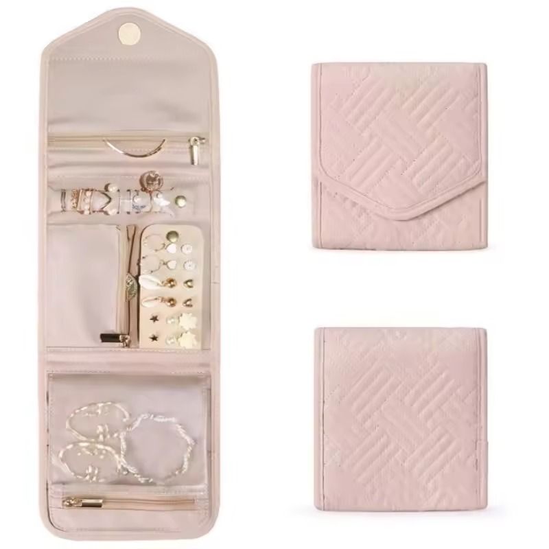 Foldable Jewelry Roll Organizer Travel Storage Bag With Compartments For Home Or OntheGo Use 3