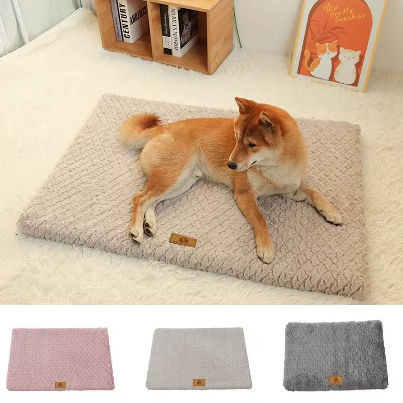 Orthopedic 3D Foam Dog Bed with Removable Faux Fur Cover and Waterproof Anti-Slip Base
