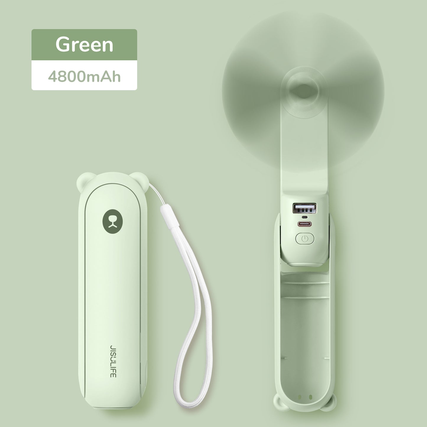 Portable Mini Handheld Fan USB Rechargeable, Fan with Power Bank & Flashlight, Compact Cooling for Travel & Camping