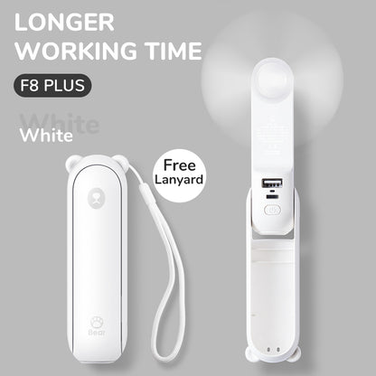 Portable Mini Handheld Fan USB Rechargeable, Fan with Power Bank & Flashlight, Compact Cooling for Travel & Camping