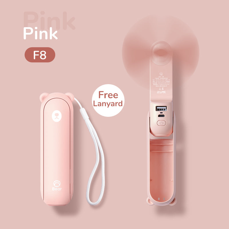 Portable Mini Handheld Fan USB Rechargeable, Fan with Power Bank & Flashlight, Compact Cooling for Travel & Camping