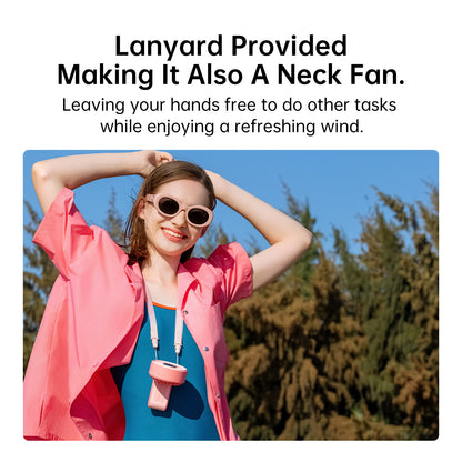 Handheld Neck Desk Fan with LED Display, 5 Speeds, Foldable Personal Portable Fan for Home, Office, or Outdoor Use
