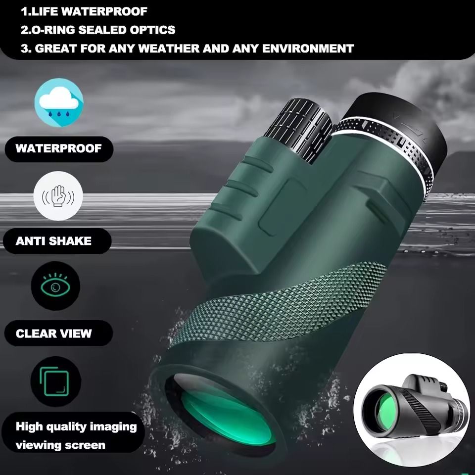 HighPower Monocular Telescope With Tripod And Phone Adapter For Outdoor Camping And Hiking 3