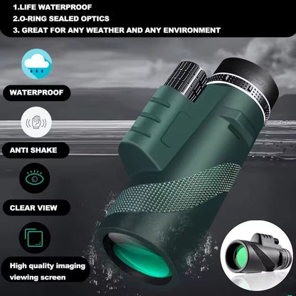 HighPower Monocular Telescope With Tripod And Phone Adapter For Outdoor Camping And Hiking 3