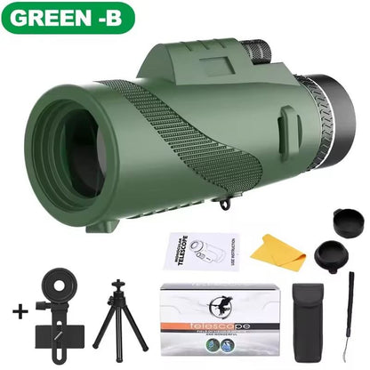 HighPower Monocular Telescope With Tripod And Phone Adapter For Outdoor Camping And Hiking 9