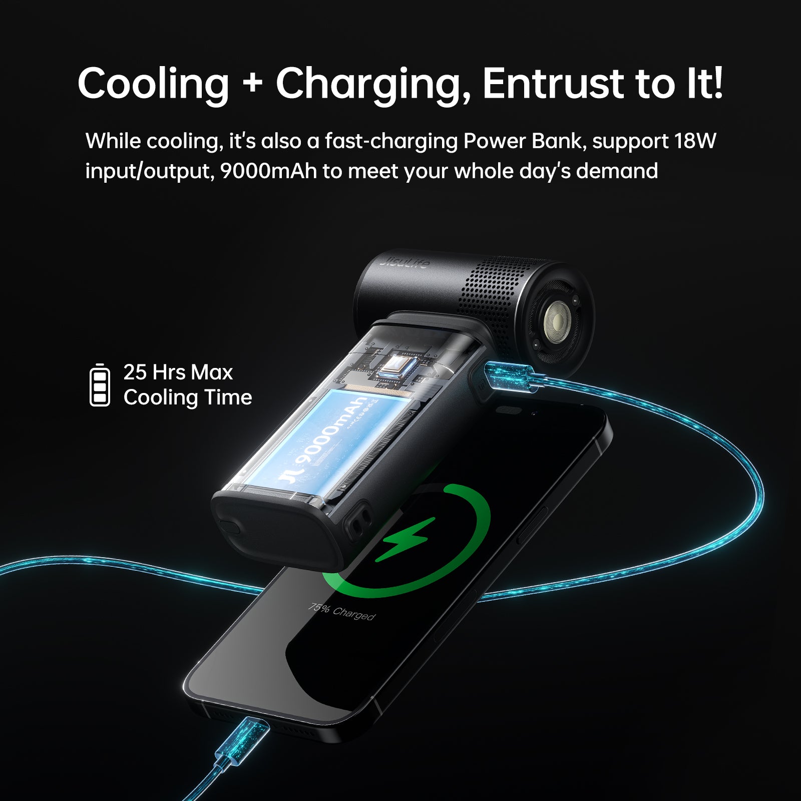 Handheld Fan Ultra 2, Turbo Jet Fan with 100 Speed Settings, LED Display, Rechargeable Mini Fan for Camping