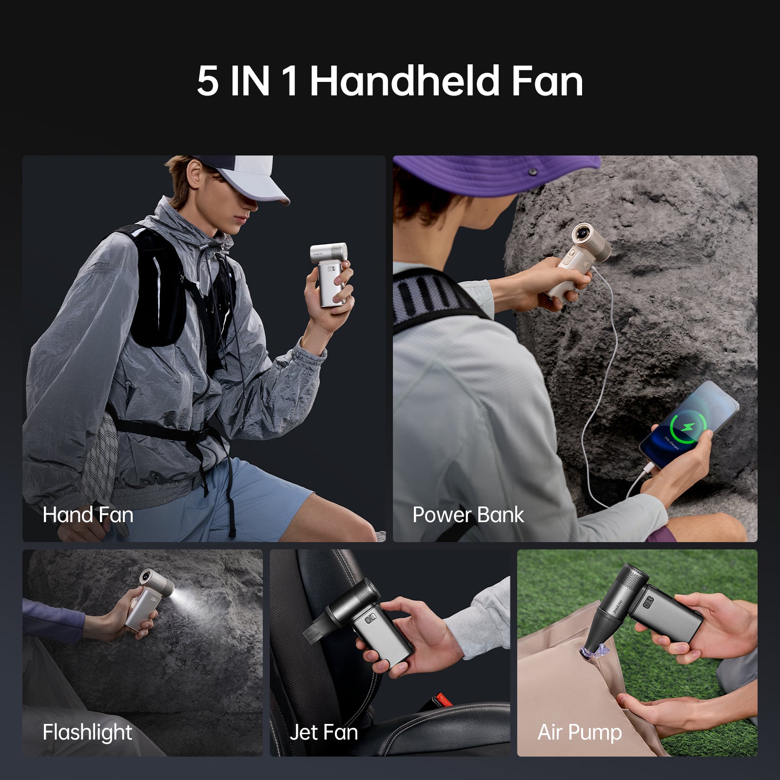 Handheld Fan Ultra 2, Turbo Jet Fan with 100 Speed Settings, LED Display, Rechargeable Mini Fan for Camping