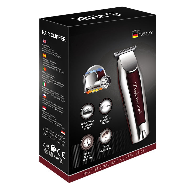 Professional Cordless Hair Clipper for Men, Rechargeable Beard Trimmer, Grooming Hair Cutting Machine with Sharp Edge