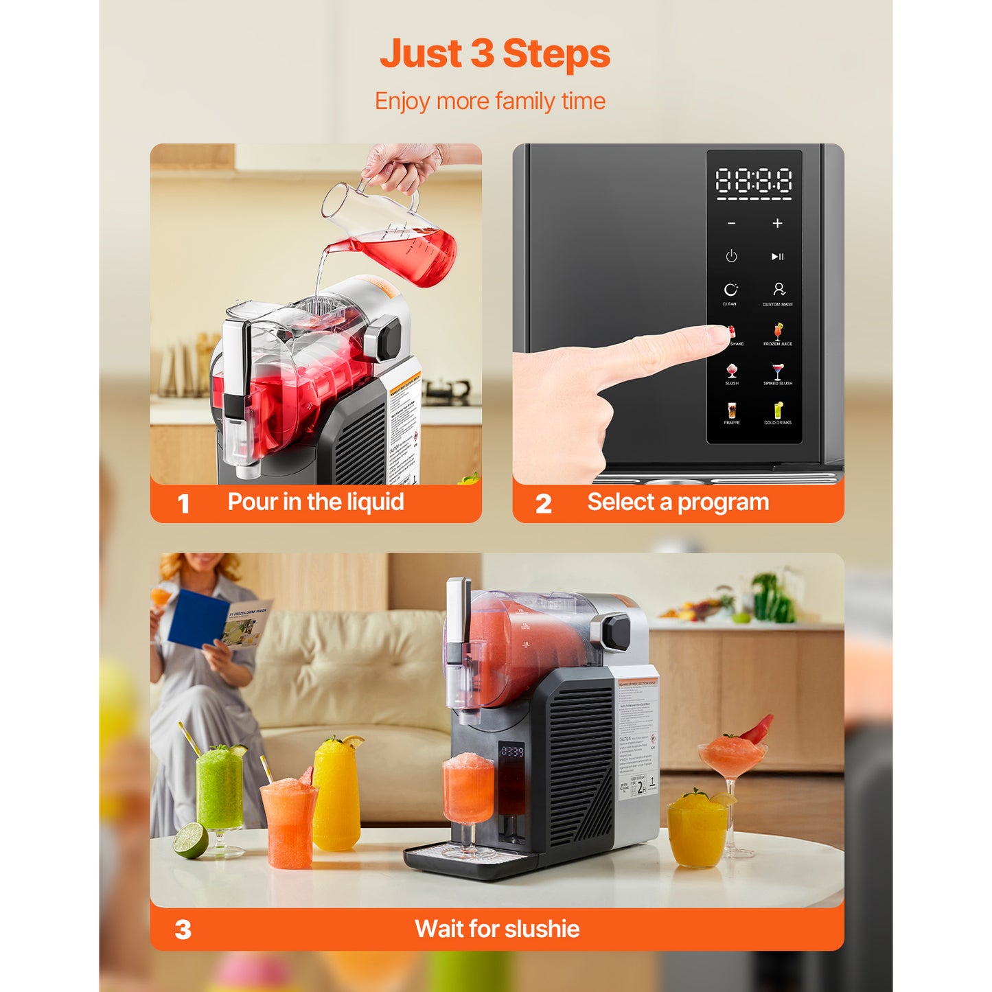 Succebuy Slushie Machine No Ice Needed Frozen Margarita Machine With SelfCleaning Home Frappe  Milk 3