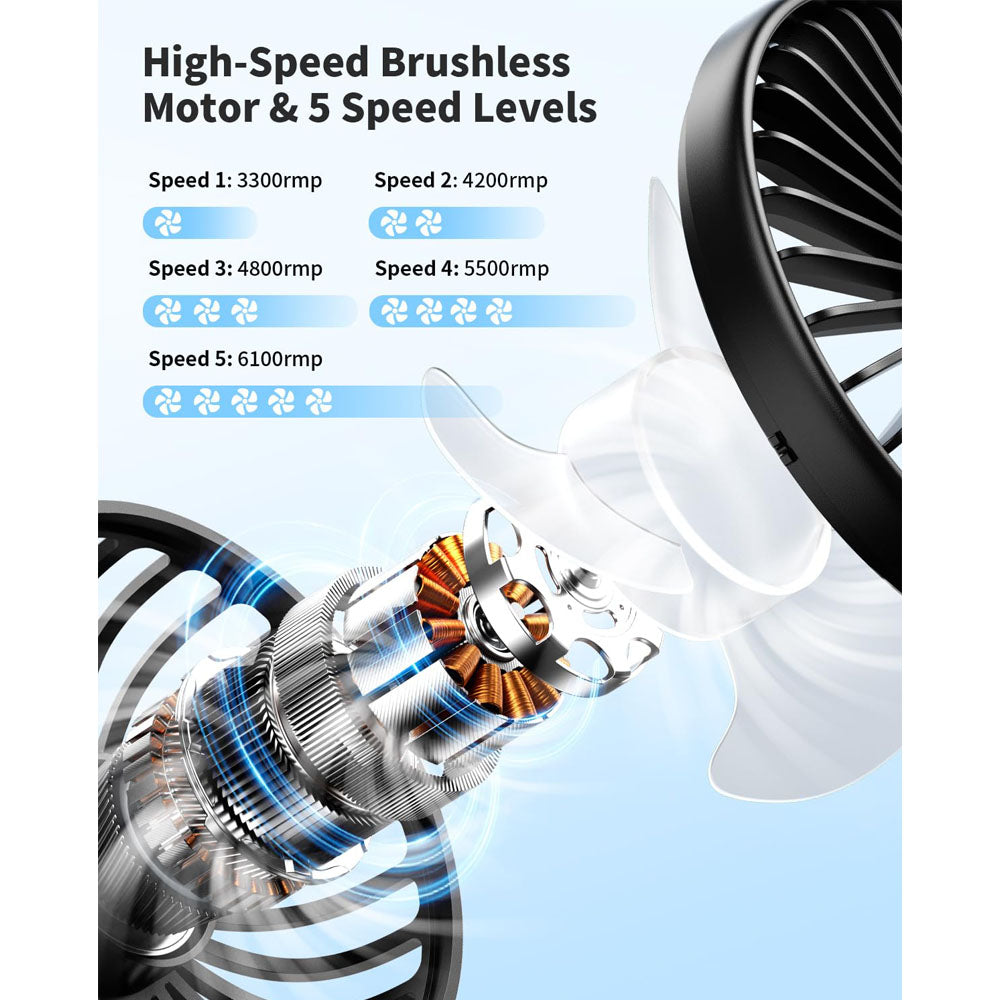 Portable Handheld Fan with LED Display, Foldable 3000mAh Rechargeable Battery Mini Fan for Outdoor, Beach & Travel