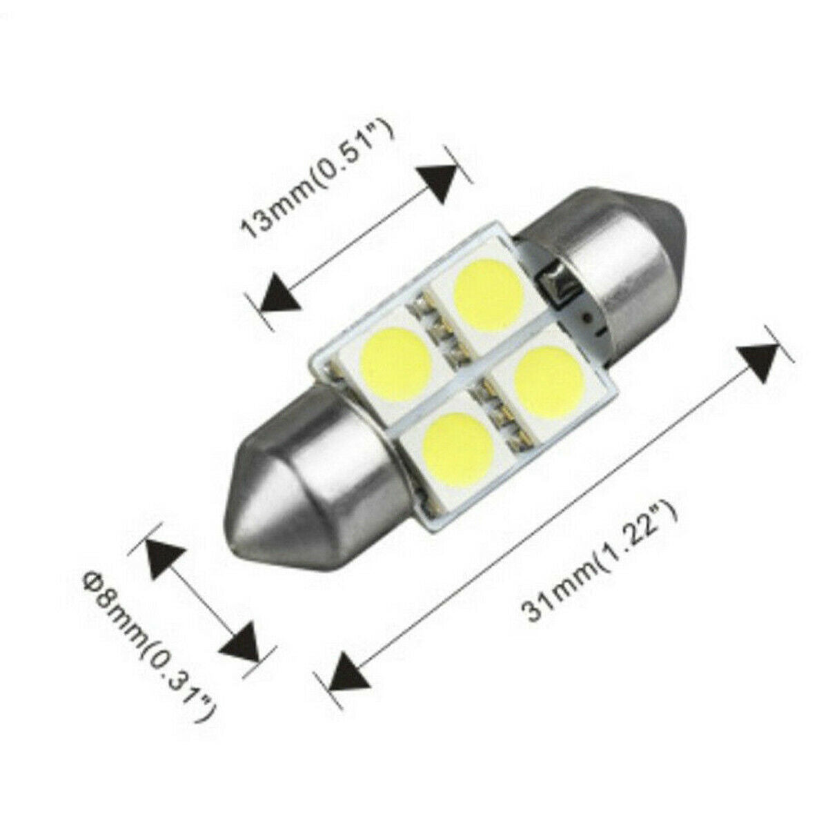 LED Interior Bundle, White T10 & Map, Dome, Plate Lights, Easy Install Car Upgrade Kit