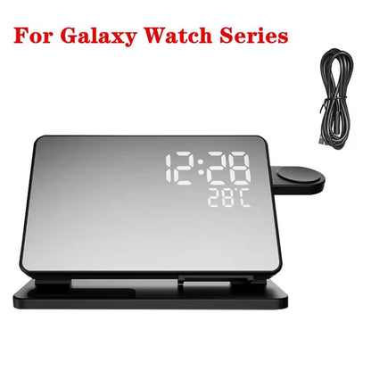 3in1 Wireless Charging Station With Alarm Clock For Samsung Galaxy Watch And Smartphones 6