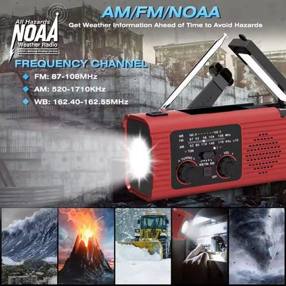 Solar Rechargeable Emergency Radio With LED Light And Hand Crank For Outdoor Adventures 3