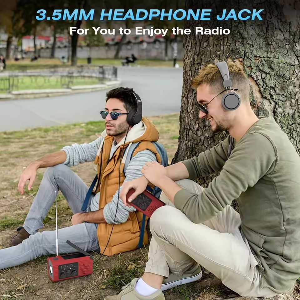 Solar Rechargeable Emergency Radio With LED Light And Hand Crank For Outdoor Adventures 4