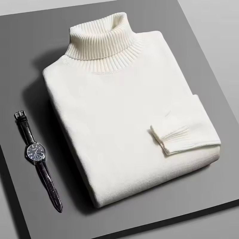 Mens Slim Fit Knitted Turtleneck Sweater With Long Sleeves And AntiPilling Fabric 1
