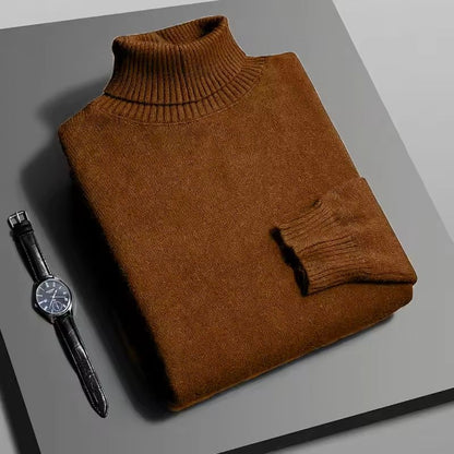 Mens Slim Fit Knitted Turtleneck Sweater With Long Sleeves And AntiPilling Fabric 2