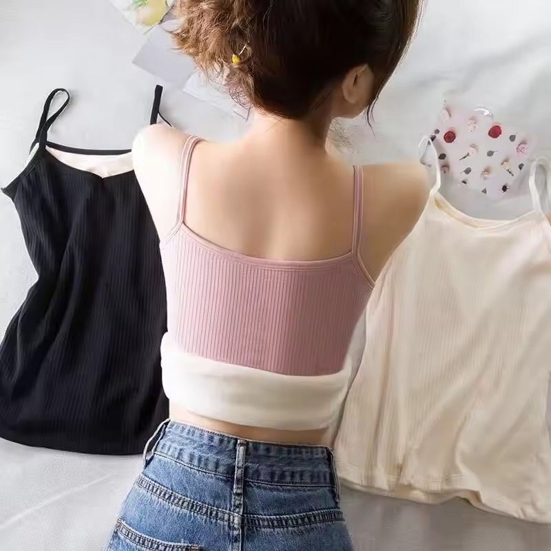 Womens FleeceLined Slim Fit Velvet Corset Tank Top 5