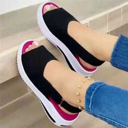 Womens Summer Peep Toe Lightweight Sandals with Breathable Non-Slip Sole