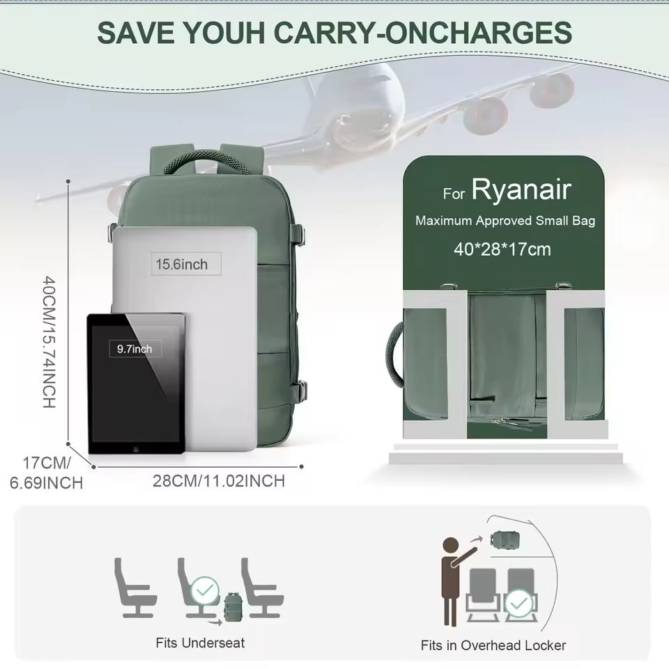 Travel Cabin Backpack CarryOn Bag With Laptop Compartment 3