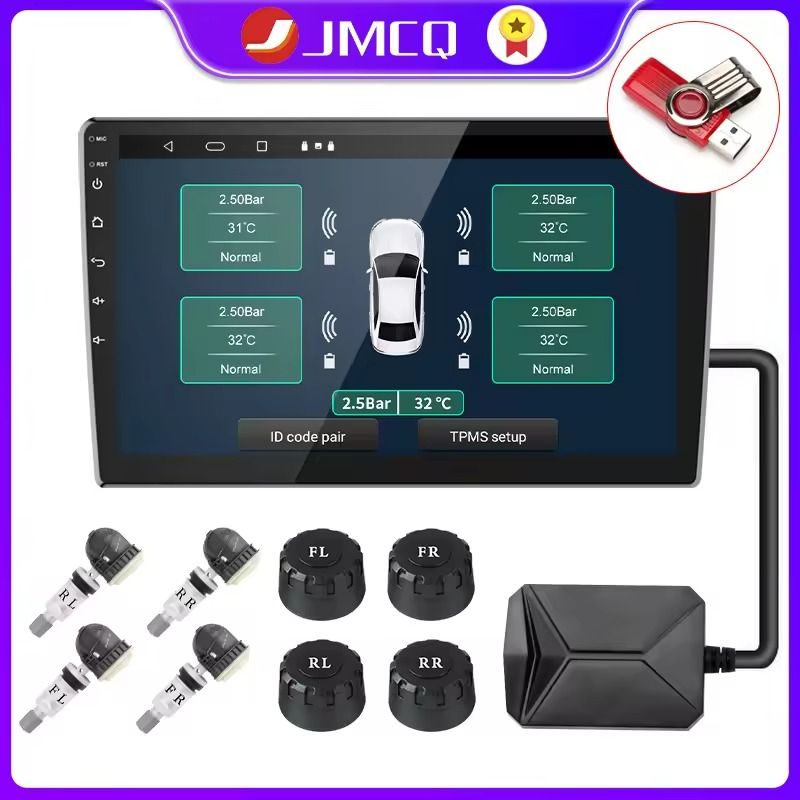 USB Android Tire Pressure Monitoring System with Internal and External Sensors