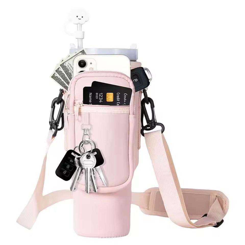 40oz Neoprene Water Bottle Carrier With Adjustable Shoulder Strap 9