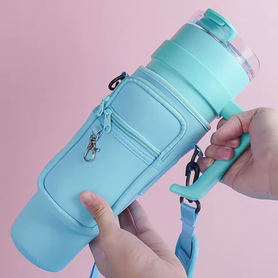 40oz Neoprene Water Bottle Carrier With Adjustable Shoulder Strap 4