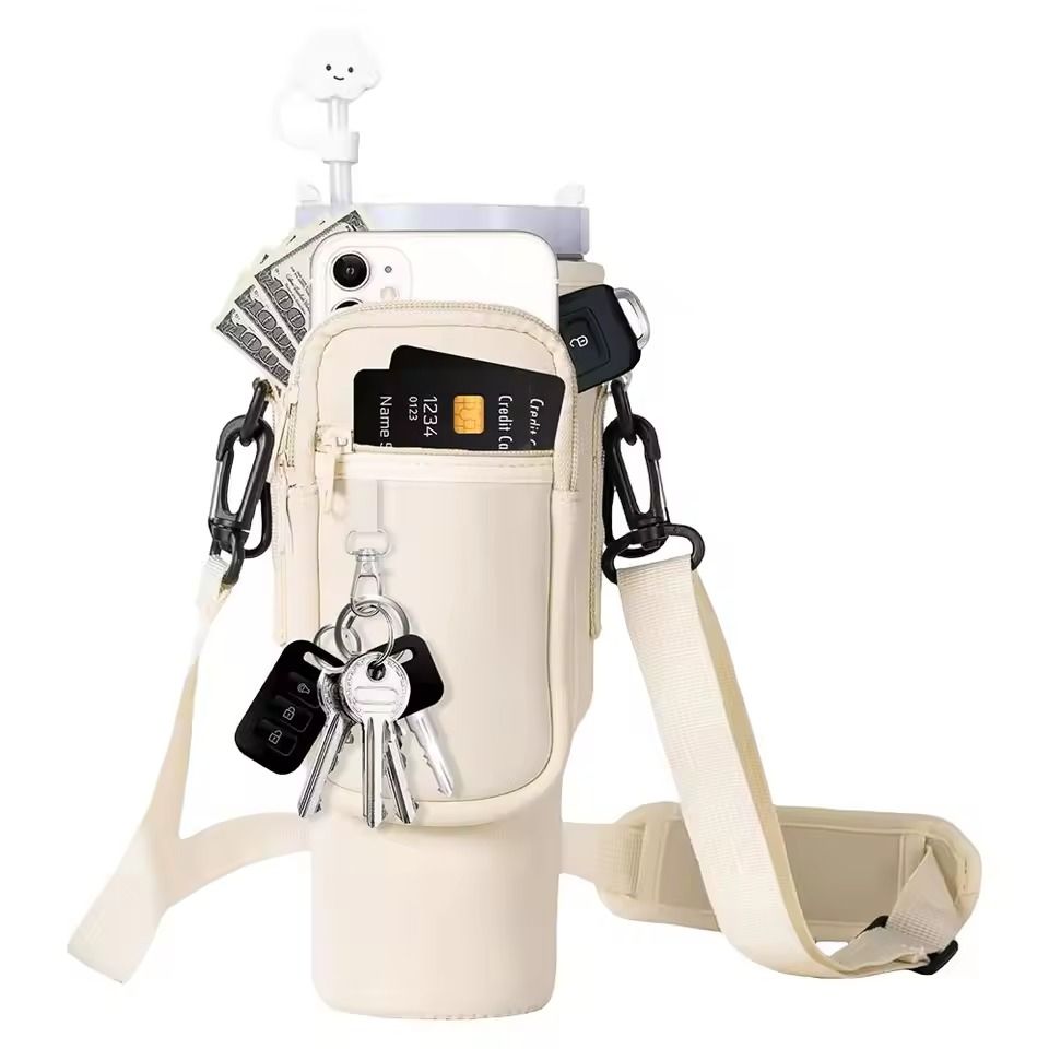 40oz Neoprene Water Bottle Carrier With Adjustable Shoulder Strap 7