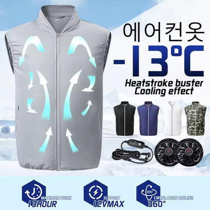 Rechargeable Electric Cooling Fan Vest for Outdoor Work and Hiking