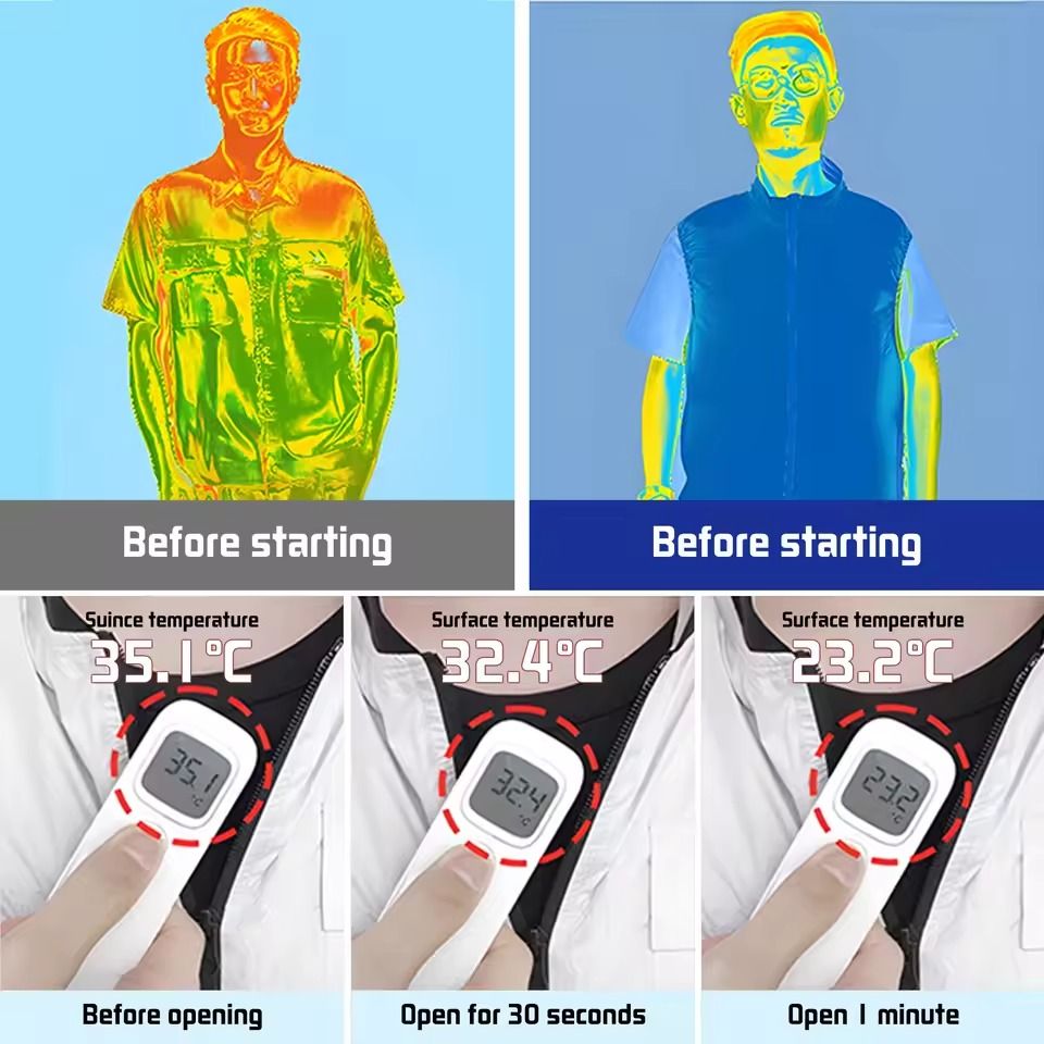 Rechargeable Electric Cooling Fan Vest For Outdoor Work And Hiking 3