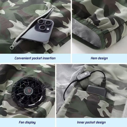 Rechargeable Electric Cooling Fan Vest For Outdoor Work And Hiking 4