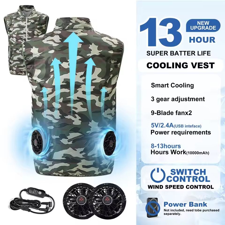 Rechargeable Electric Cooling Fan Vest For Outdoor Work And Hiking 7