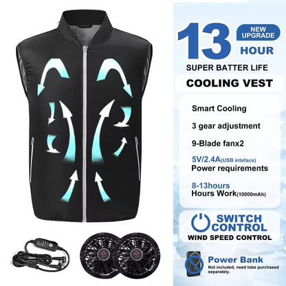 Rechargeable Electric Cooling Fan Vest For Outdoor Work And Hiking 8