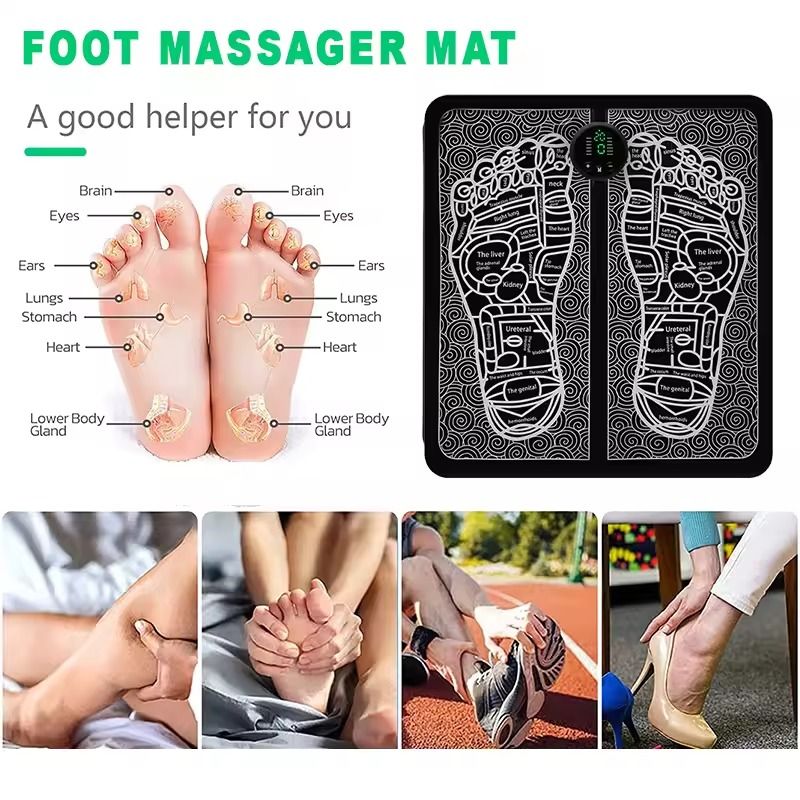 Smart EMS Foot Massager Pad With USB Rechargeable Pulse Therapy 4