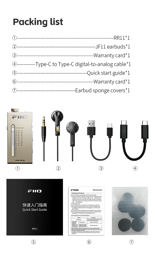 FiiO RR11 Portable HiFi FM Stereo Radio With 3D Bass And Analog Tuning 5