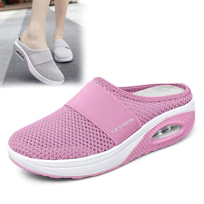 Womens SlipOn Mesh Walking Sandals With Arch Support And Thick Soft Sole 10