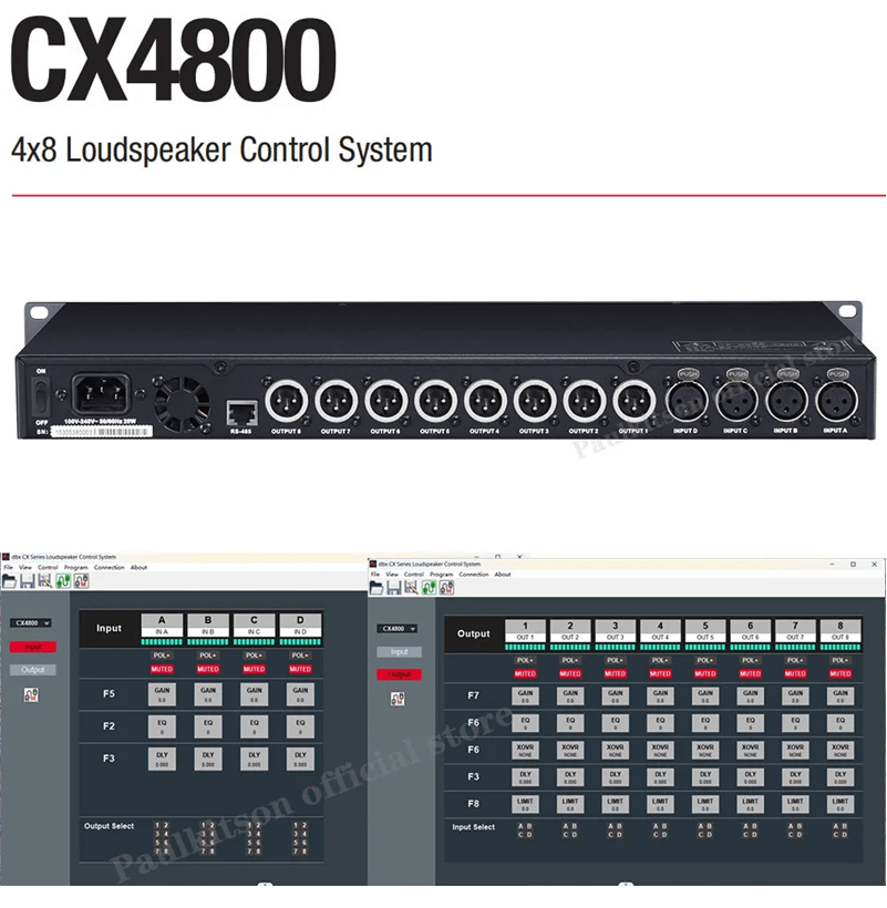 Paulkitson CX4800 Professional Audio Processor 4 In 8 Out 4