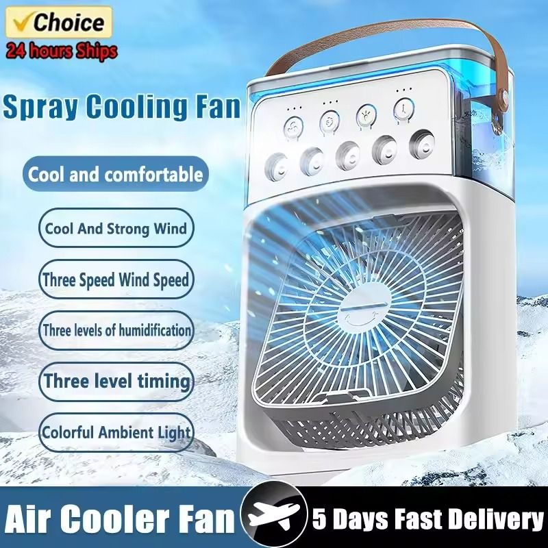 CoolBreeze 3in1 Portable Air Cooler Humidifier Fan with LED Light