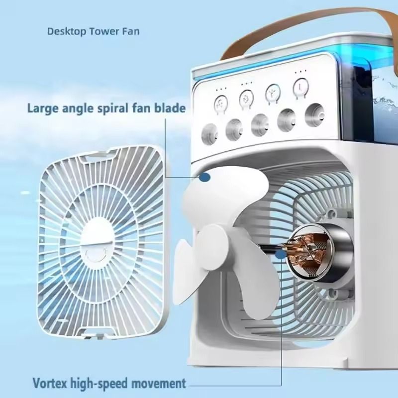 CoolBreeze 3in1 Portable Air Cooler Humidifier Fan With LED Light 3