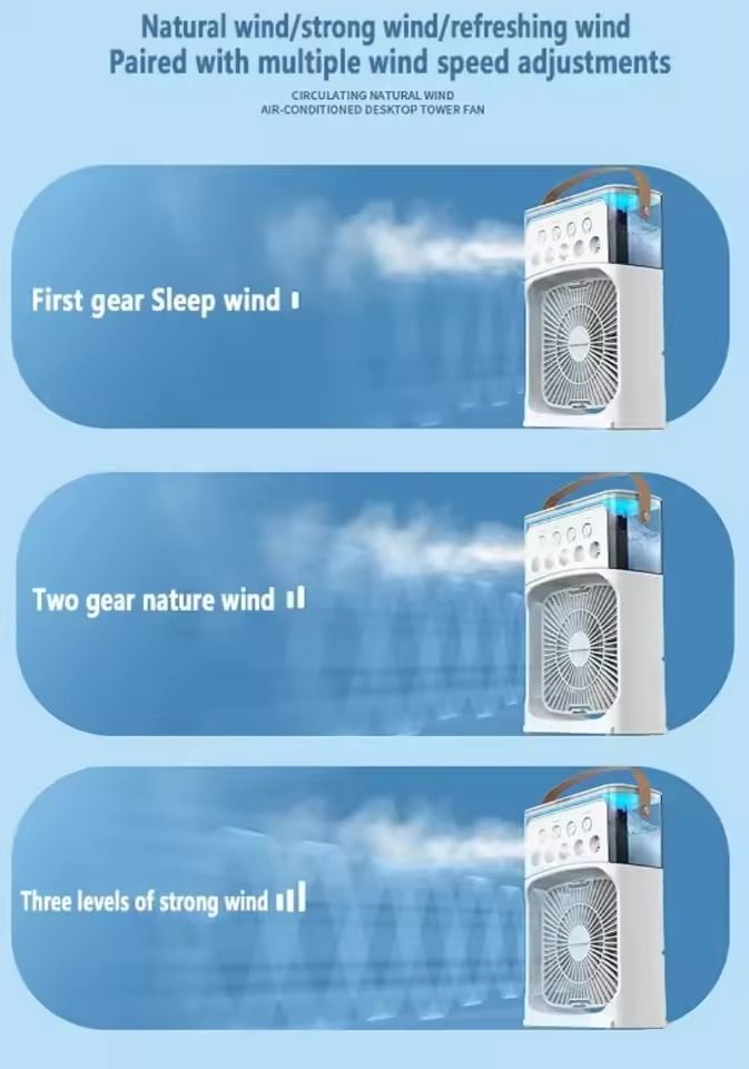 CoolBreeze 3in1 Portable Air Cooler Humidifier Fan With LED Light 4