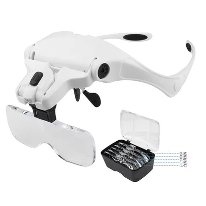 Adjustable LED Head Magnifying Glasses with Multiple Lens Strengths