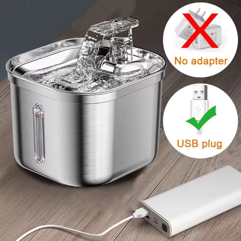 Stainless Steel Cat Fountain With Sensor And Quiet Ultra Filtration System 4