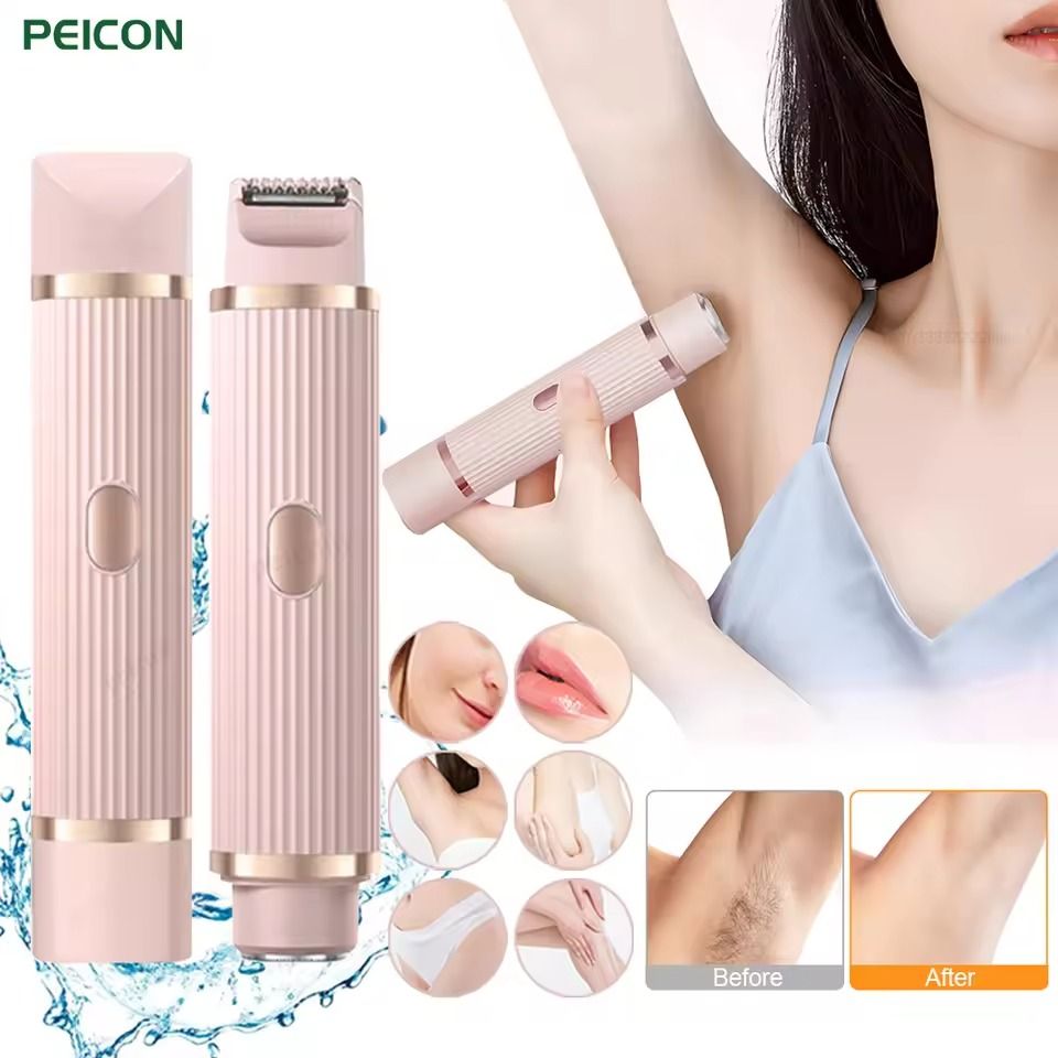 Electric Shaver for Women with Painless Bikini and Facial Hair Removal