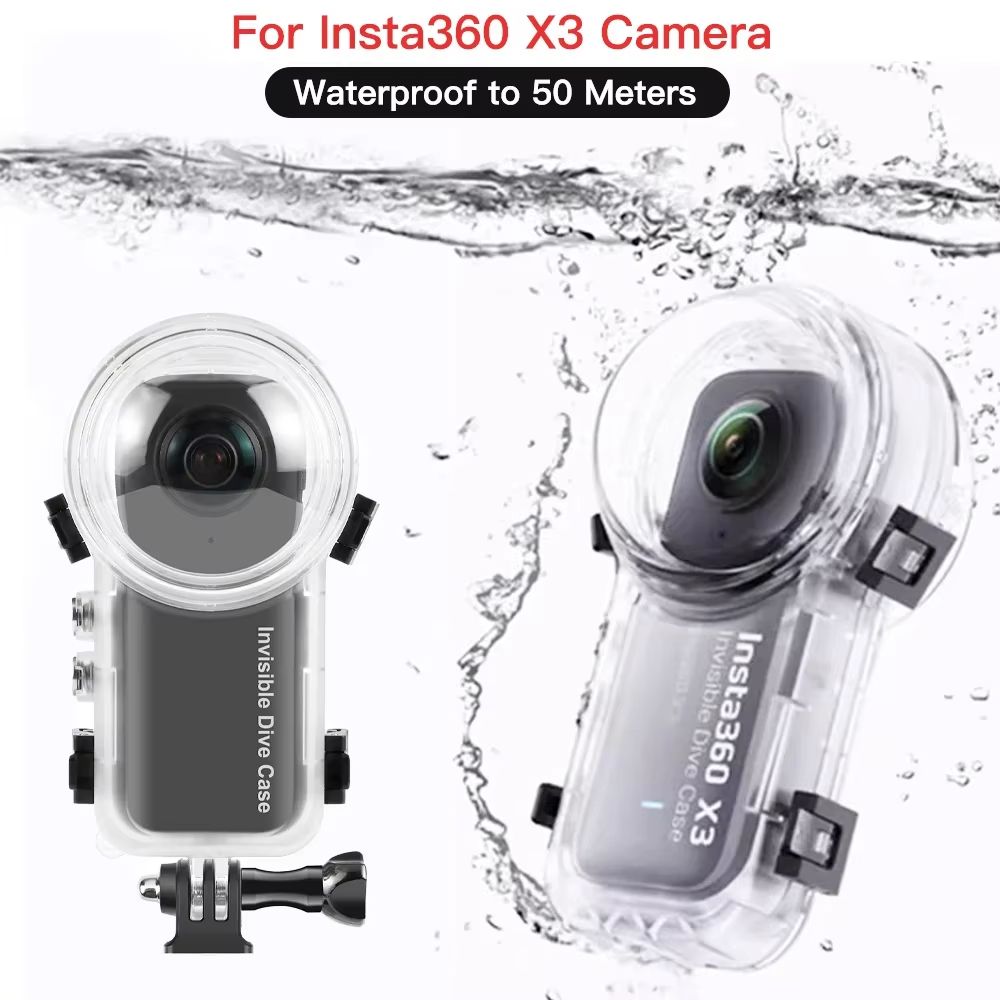 Invisible Dive Case for Insta360 X3 – 50M Waterproof Protective Housing for Deep Underwater Adventure