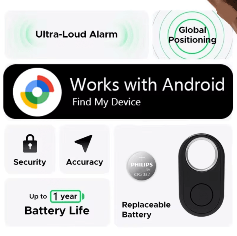 ProTrack Bluetooth GPS Tracker Tag Compatible With Google Find My And Android 1