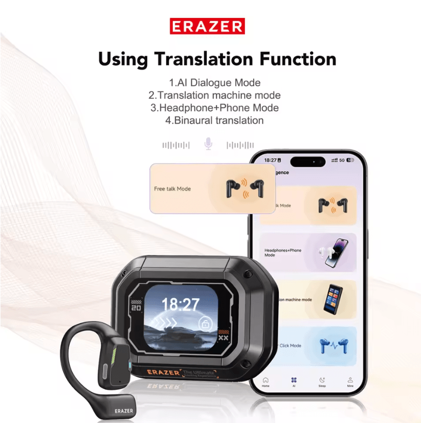 Erazer XP6 AI Translator Earbuds Bluetooth 54 Waterproof 1