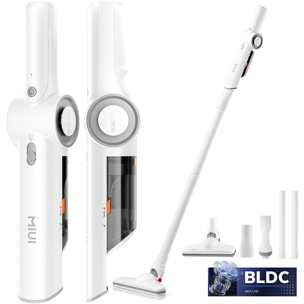 White Portable Handheld Vacuum Cleaner, Lightweight Multi-Function Cordless Cleaner for Car, Household & Pet Hair