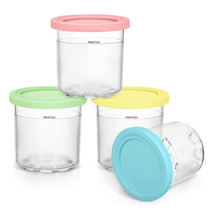 Ice Cream Containers with Lids for Ninja Creami, Reusable Ice Cream Pints Cup for Homemade Frozen Desserts
