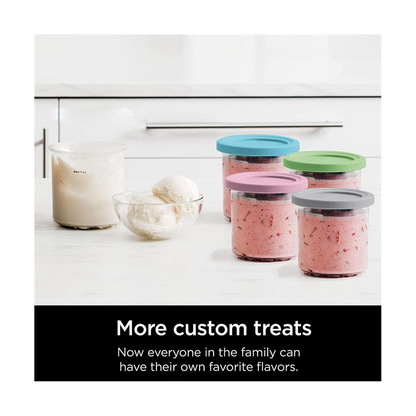 Ice Cream Containers with Lids for Ninja Creami, Reusable Ice Cream Pints Cup for Homemade Frozen Desserts